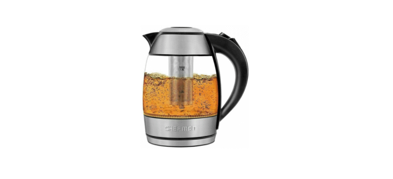 CHEFMAN RJ11-17-TI Cordless Glass Electric Kettle User Guide CHEFMAN-RJ11-17-TI-Cordless-Glass-Electric-Kettle-Featured