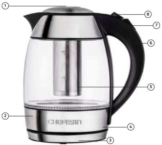 CHEFMAN-RJ11-17-TI-Cordless-Glass-Electric-Kettle-Figure-1