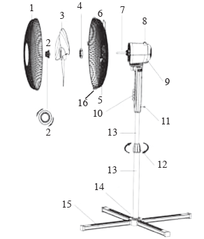 DOMO DO8140 Free Standing Ventilator Fan
