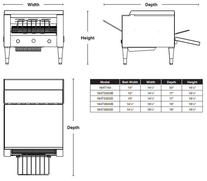Avantco 184T140 Adjustable Speed Toaster