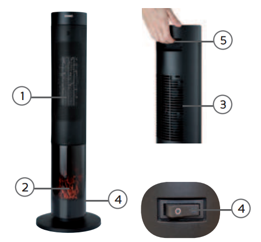 DOMO-DO7345H-Ceramic-Tower-Heater