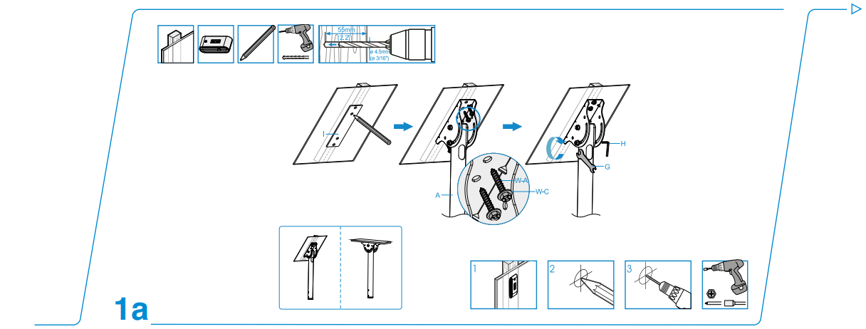 Close-up of adjustable tilt mechanism on the mount