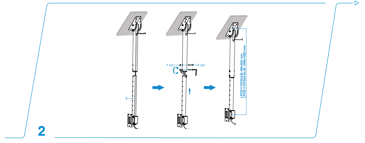 Diagram showing VESA pattern compatibility for TVs