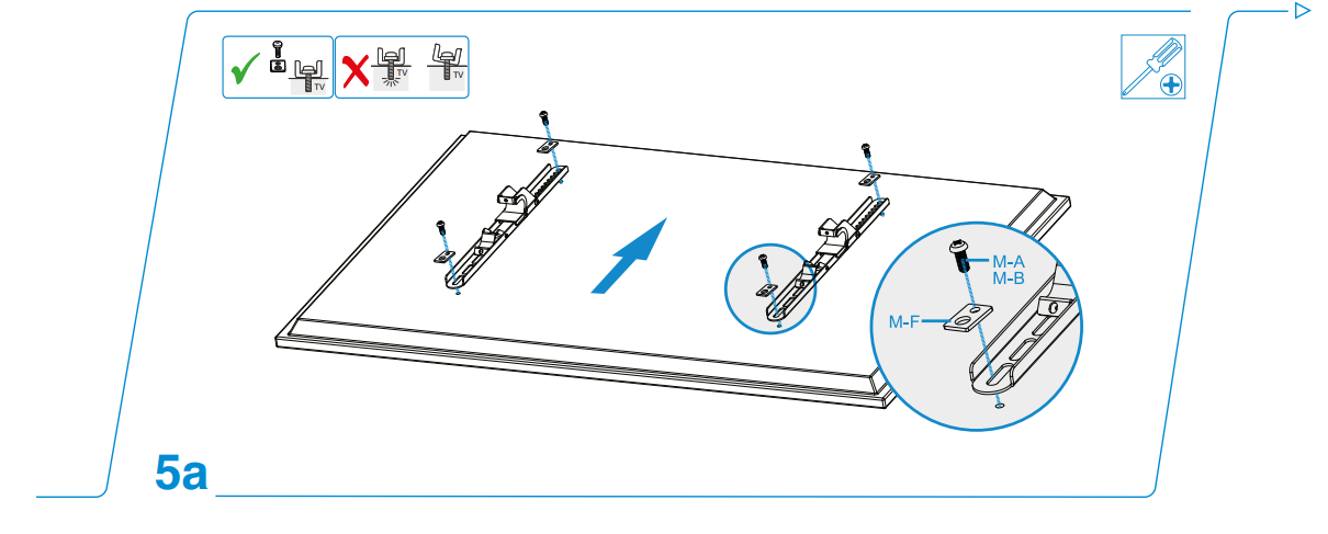 Mounting screws being tightened with screwdriver