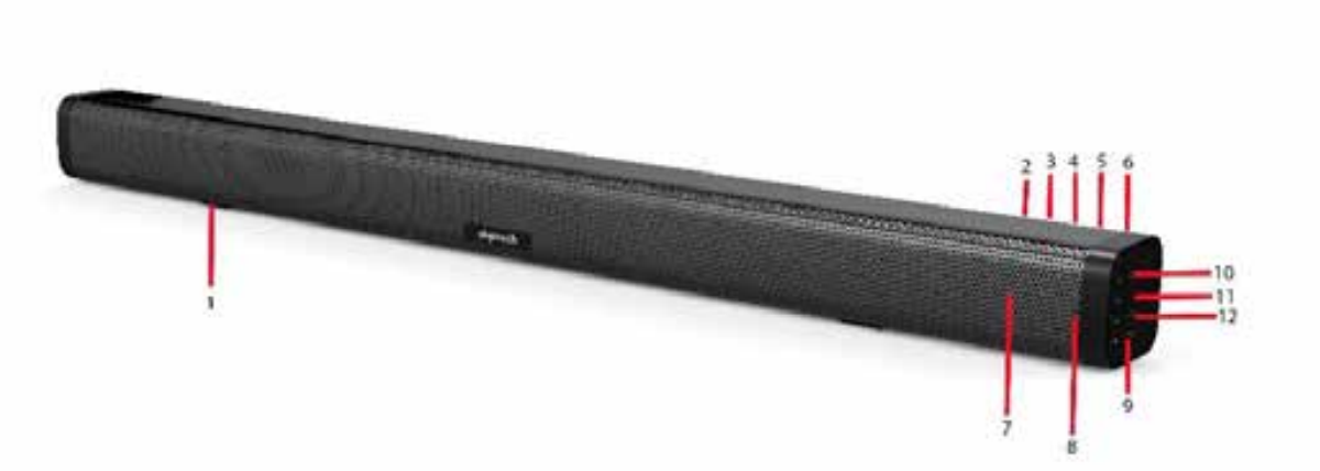 Close-up of Bluetooth pairing mode on the Digitech XC5233 soundbar