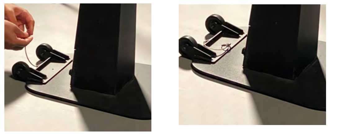 FCC and CE compliance labels on GT1 pedestal