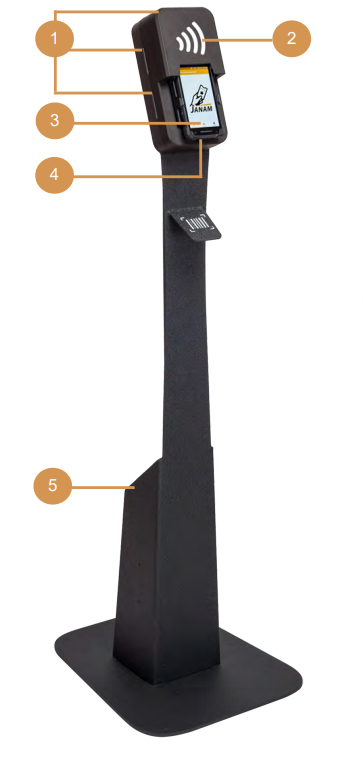 Placing the XT2+ handheld scanner into the GT1 pedestal holder