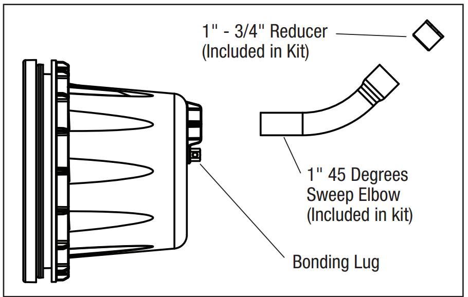 Pool wall cutout showing niche placement for fiberglass pool installation