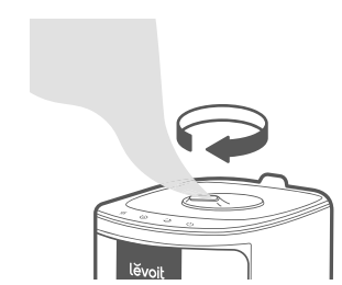 Cable winder attached to the back of the humidifier base