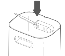 Water tank with foam filter removed for cleaning