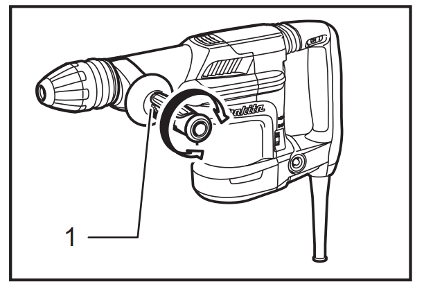 Variable speed dial on Makita HM0871C for controlled impact force