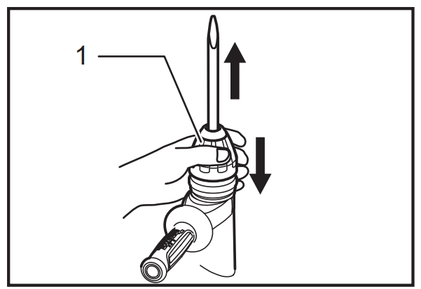 Makita demolition hammer in use on masonry wall