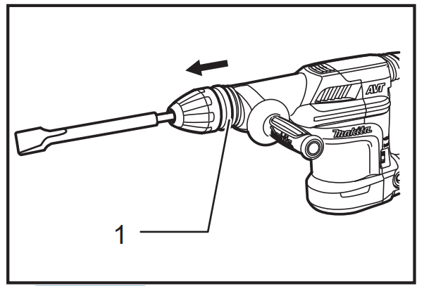 Accessories included with the Makita HM0871C hammer, such as chisels and grease