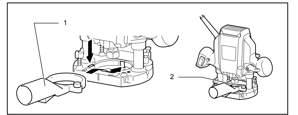 Template guide attachment on Makita RP0900