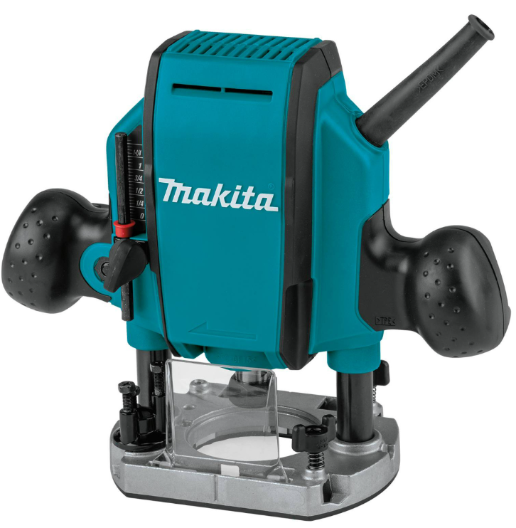 Makita RP0900 8mm 900W Plunge Router on workbench