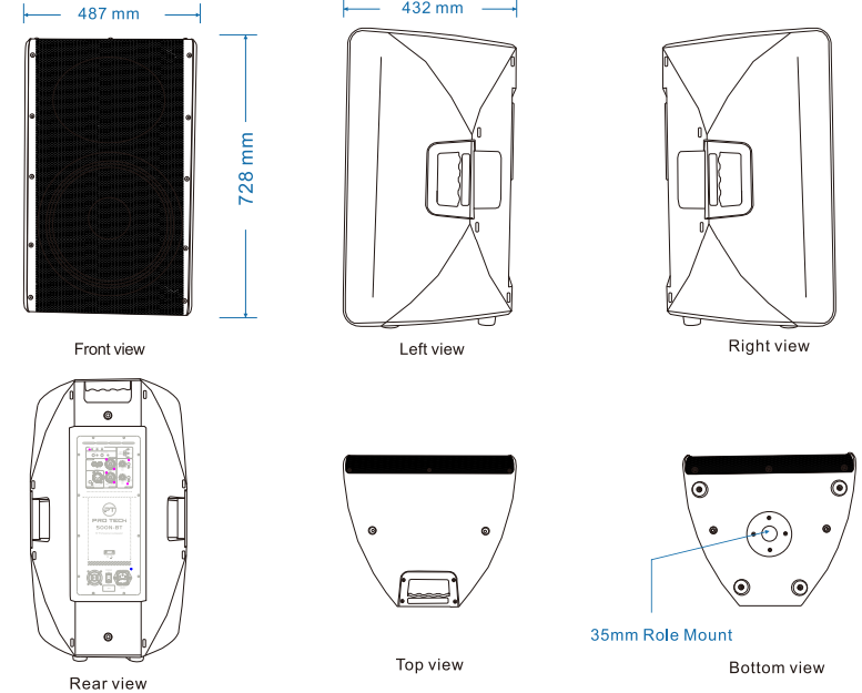 Bluetooth and TWS pairing buttons on the speaker