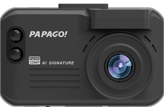 Papago VP668 Dash Cam front view on dashboard