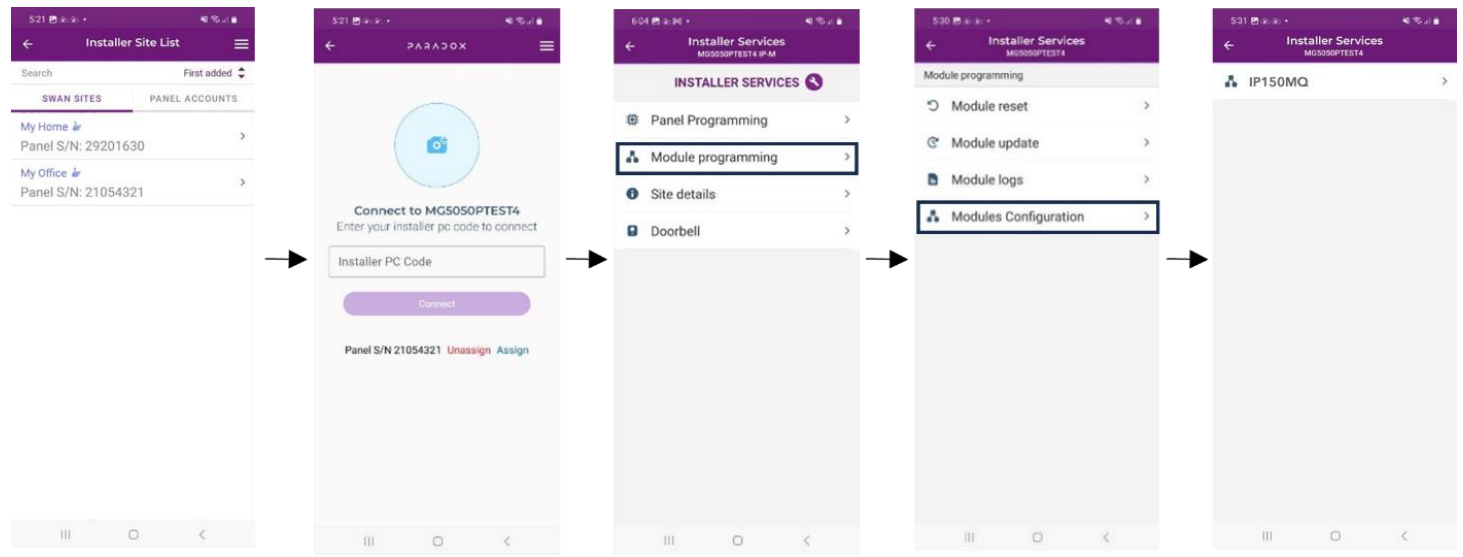 LED indicators of Paradox IP180 Internet Module Ethernet showing Internet and User status