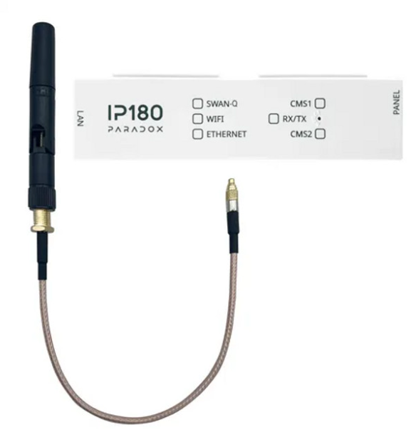 Paradox IP180 Internet Module Ethernet front view showing LED indicators