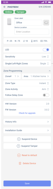 Adjusting detection range using lens frame tab