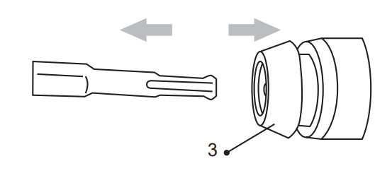 Feeding oil into the rotary hammer’s built-in lubrication chamber
