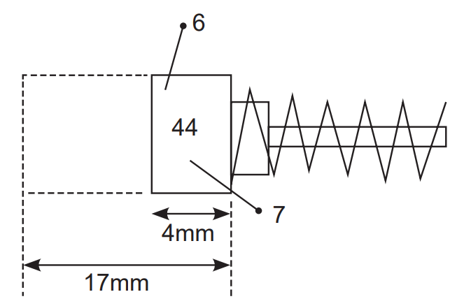 Carbon brushes being replaced during rotary hammer maintenance