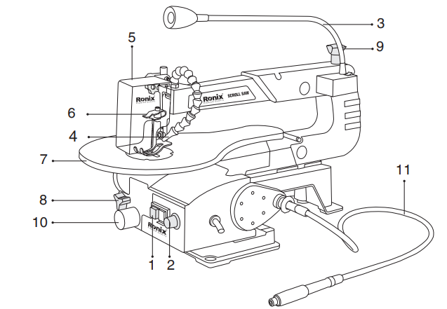 Ronix 5701 scroll saw motor and speed control interface