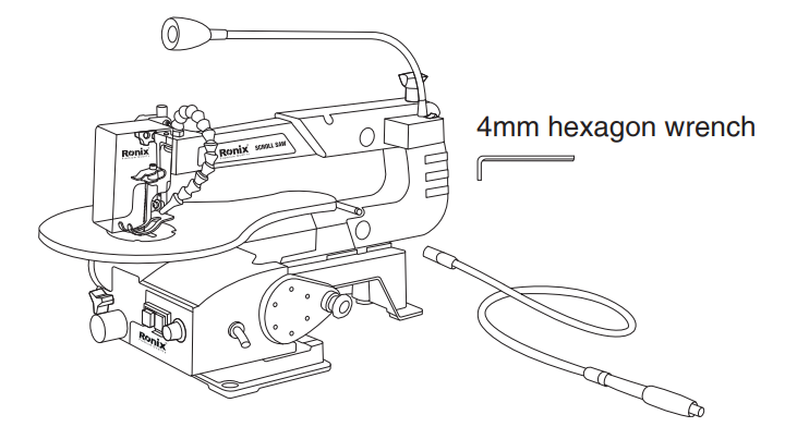 Wood being cut precisely with a scroll saw