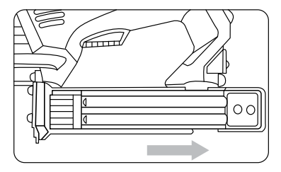 Diagram showing safety precautions before using the electric nailer