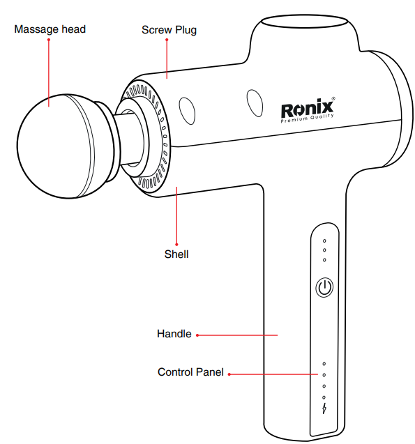 Close-up of U-shaped massage head for neck and spine