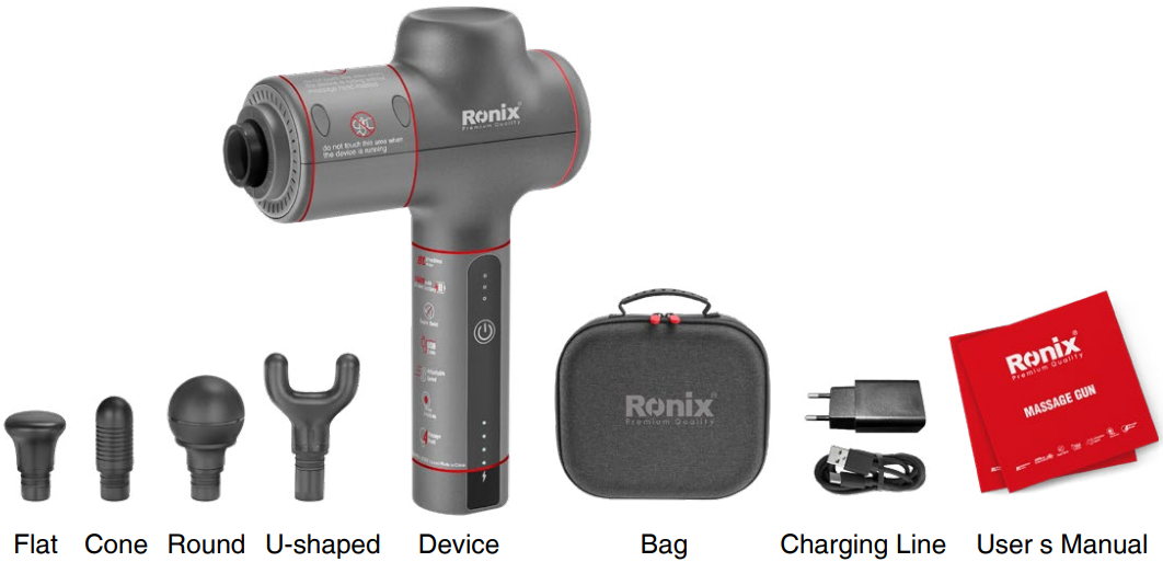 Cone massage head for deep tissue percussion