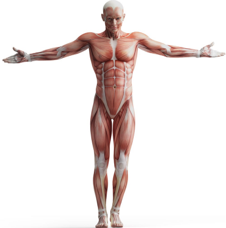 Round massage head on massage gun for large muscle groups