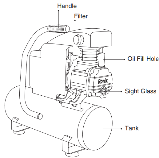 User connecting hose to an air tool for workshop use