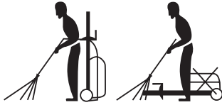 Close-up of the safety warning labels on the washer.