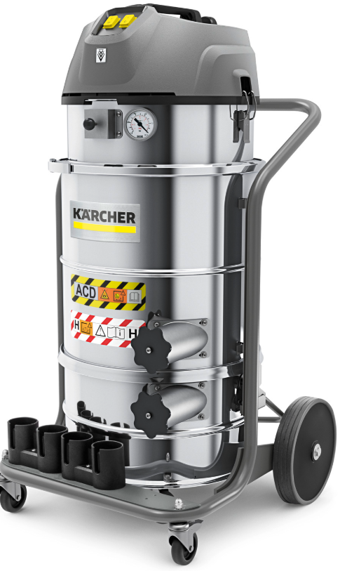 Front view of the industrial machine showing its control panel