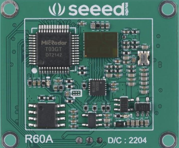 60GHz radar module showing PCB layout and antenna structure