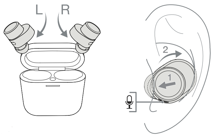 Mobile phone screen displaying Bluetooth pairing process with wireless earbuds